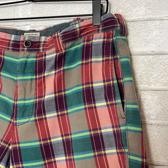 J. Crew Indian Madras Plaid Bermuda Shorts 33 - Picture 2 of 5